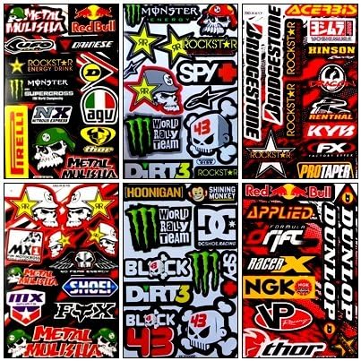 6 Metal Mulisha Yamaha Kawasaki Rockstar Energy ATV Helmet Motorcycle Motocross Decal Racing Sticker
