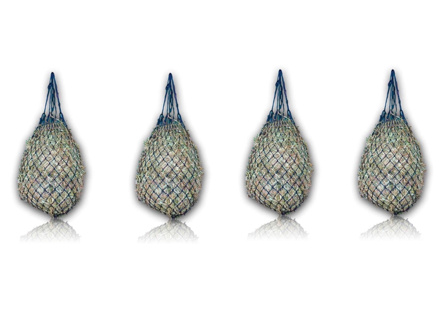 Extra Large Hay Net for Horses - 5 cm x 5 cm Mesh - Species-Appropriate Feeding Improved Digestion Hay Bag for Travelling Feeding Bag for Ponies Young Horses Old Horses Goats (4 x Black)