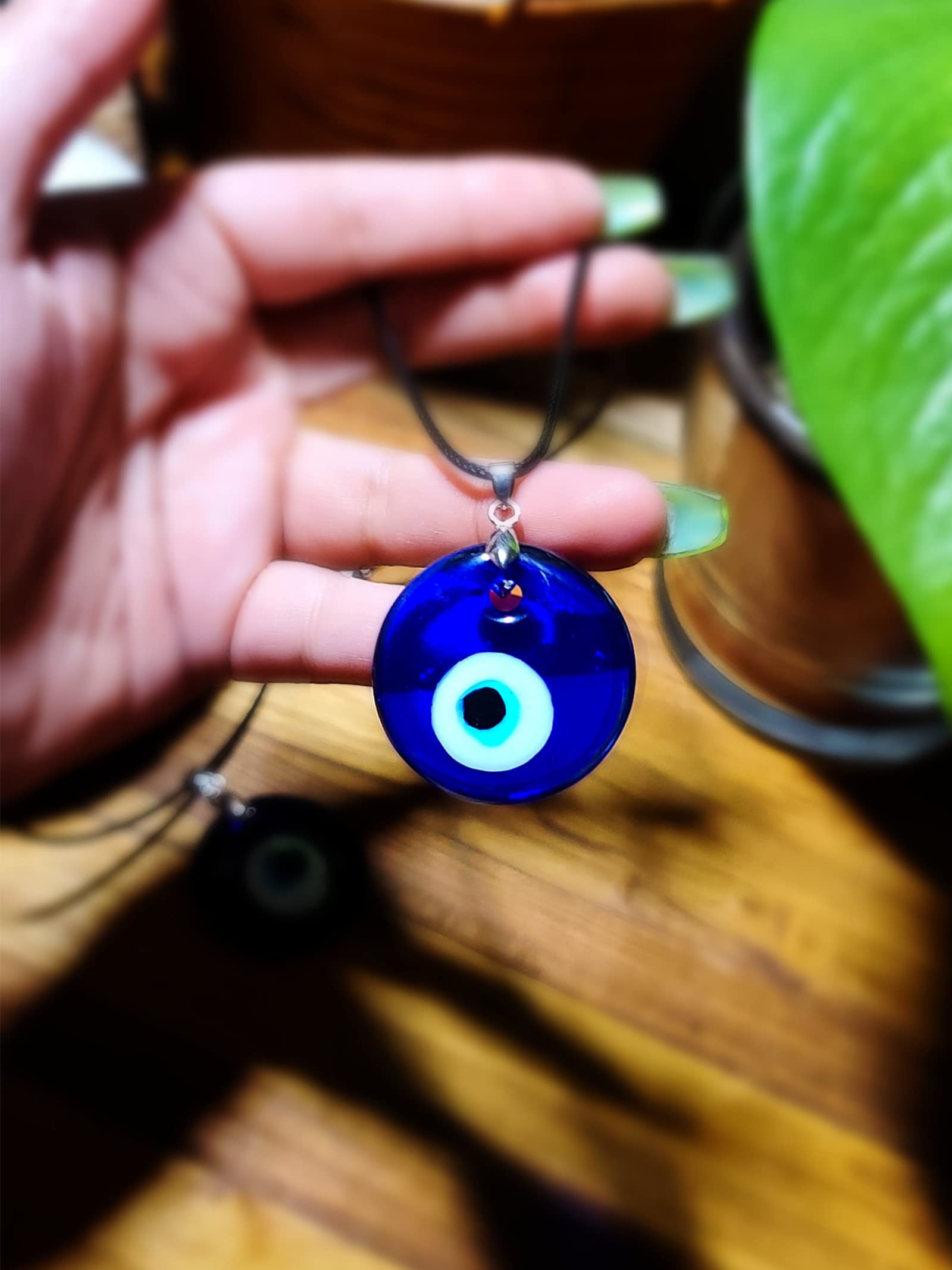 Long tiantian Evil Eye Necklace for Women Evil Eye Pendant Protection Necklaces for Men Leather Rope Glass Inspirational Jewelry Lucky Amulet Necklace Trendy Gifts for Friends