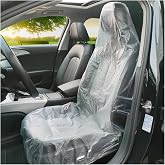 Osilly Disposable Car Seat Covers, 20PCS Clear Vehicle Protector for Airplane Seats Salon Bus Chairs, Plastic Transparent Seat Protective Film, Universal Automotive Interior Accessories