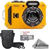Kodak PIXPRO WPZ2 Waterproof, Shockproof &amp; Dustproof Camera (Yellow) &ndash; 16MP 4X Optical Zoom, Full HD Video + 32GB Memory Card, Camera Case &amp; Microfiber Cloth