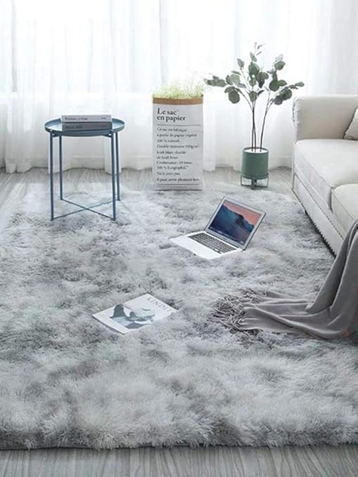 Gradient Fluffy Fur Area Rug Super Soft Plush Shaggy Flurry Area