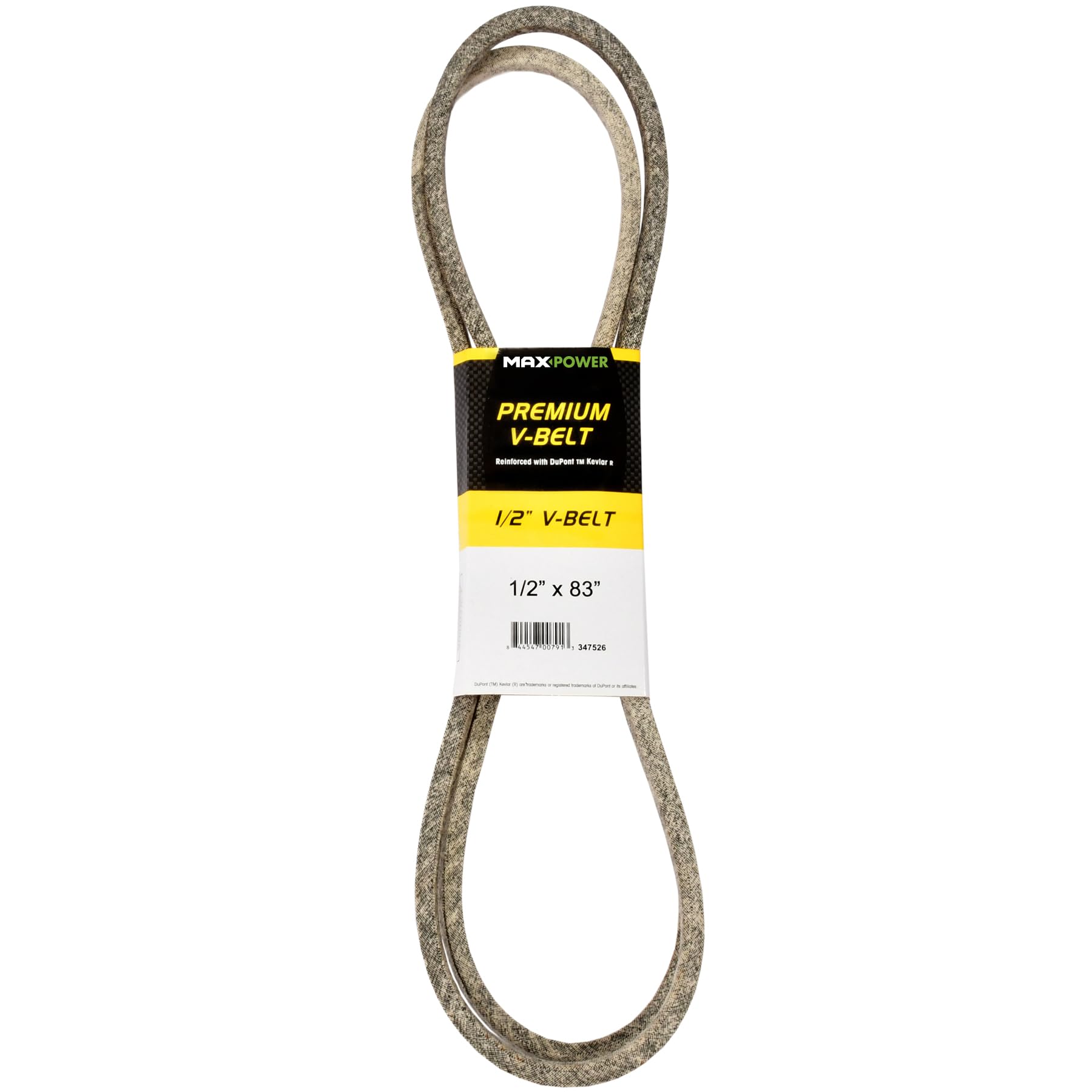 MAXPOWER V-belt 347526, Kevlar reinforced, 1/2 inch x 83 inch - 4L830 - outer length L(a) 2110 mm.