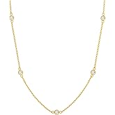Tewiky Dainty 14k Gold Plated/Silver Cubic Zirconia Necklaces for Women, Simple CZ Jewelry Necklaces Trendy Gifts