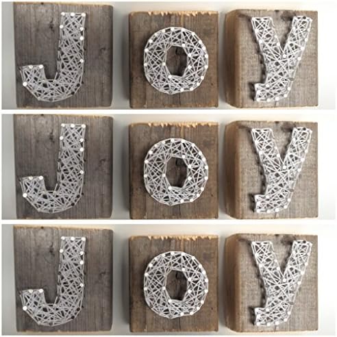 Holiday decor Joy string art wooden blocks - A unique Christmas gift or home accent