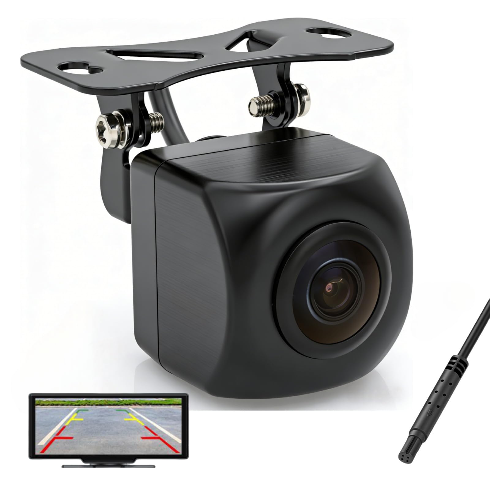 Photo 1 of [for Portable Car Radio Carplay Screen] AHD 1080P 4 Pin Backup Camera for Car Play Screen, 2.5mm Jack to 4pin Rear View Camera End Dash Cam 19.68 Ft Reverse Cable