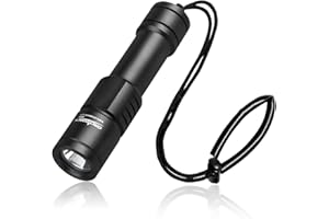 ORCATORCH D520 Scuba Dive Light 1000 Lumens Compact Diving Flashlight IP68 Waterproof Night Dive Torch Submarine Diving Lights with Rotary Switch for Underwater 150 Meters Deep Sea Diving (Black)