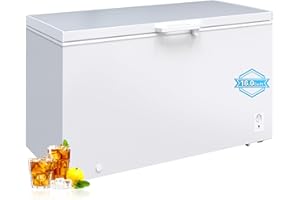 BORCOLO Chest Freezer 16.0 Cubic Feet, Deep Freezer with Removable Baskets, 8 Level Adjustable Temperature from -11.2°F to 10.4°F, Manual Defrosting, Top Open Door, Suitable for Home, White