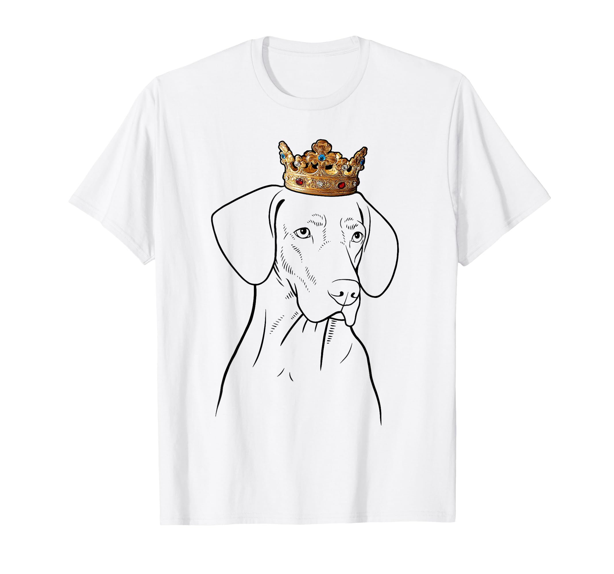 Vizsla Dog Wearing Crown T-Shirt