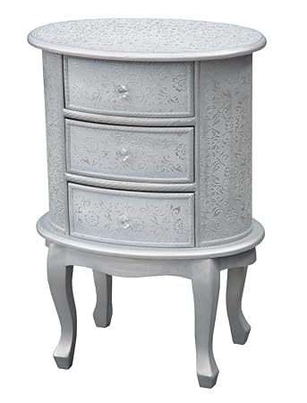 Chest Of Drawers Chaandi Kar Silver Embossed 8 Drawer Chest