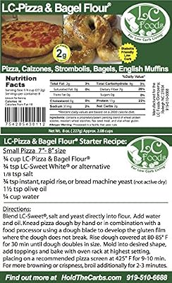 Low Carb Pizza & Bagel Flour (1 LB) - LC Foods - All Natural - No Sugar - Diabetic Friendly
