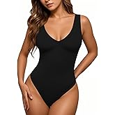TRENLIVER Womens Sexy Plunge Deep V Neck Thong Bodysuit Backless Sleeveless Tank Top Body Suit Going Out Summer Tops 2026