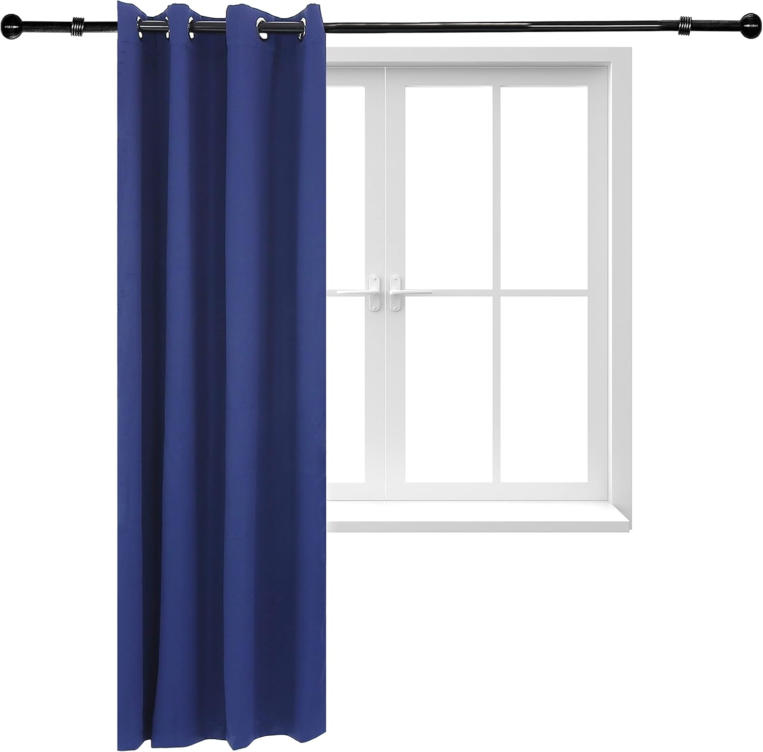 Outdoor Curtains - Sunnydaze 52 x 84-Inch Indoor/Outdoor Blackout Curtain with Grommet Top - Includes Tieback - Blue - Set of 2