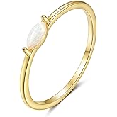YeGieonr 14K Gold Plated Signet Rings for Women Non Tarnish 925 Sterling Silver Dainty Stackable Gold Ring, Waterproof Engraved Flower Thin Band Unique Everyday Jewelry Gift