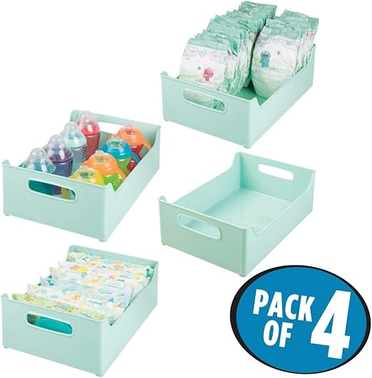 Amazon Com Mdesign Stackable Plastic Storage Organizer
