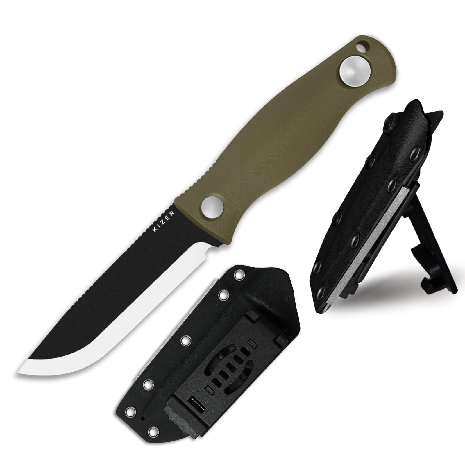 Kizer Polaris Fixed Blade Knife, 4.23" 1095 High