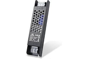 PZETCEIR LED Driver 24V 60W 2.5A Slim LED Power Supply, AC 100-250V to 24V DC Adapter, Constant Voltage LED Transformer for LED Strip Lights, LED Bulbs, Garden Light, LED Cabinet Lights