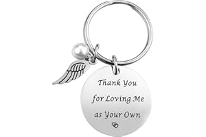 iJuqi Step Mom Gifts - Mother's Day & Christmas Keychain for Stepmom From Daughter Son, Thank You for Loving Me As Your Own