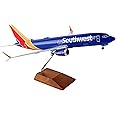Daron Skymarks SKR8268 Southwest Airlines SWA Boeing 737-MAX8 1/100 Scale With Wood Stand & Gear , Blue