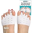 TASZOOS Toe Separators Metatarsal Pads - Breathable & Soft Toe Spacers(4pcs, Thicken), Great for Bunions, Metatarsalgia, Mortons Neuroma, Hammer Toes or Rheumatoid Arthritis(Large Size/White)