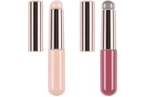 2Pcs Silicone Lip Brush Round Head Lip Brushes Applicator with Cover, Reusable Silicone Makeup Brush Beauty Tool for Lip Glos