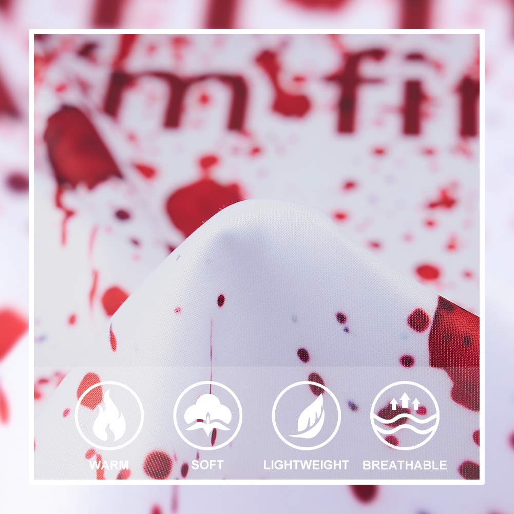 Men\'s Novelty Hoodies Spring Blood Drop I\'m Fine O-Neck Realistic Loose Fit Big Pocket Creative Teenage Guys Street Style Eye-Catching Sweatshirt for All Hallows\' Day Activity (Halloween C,XXL/XXX)