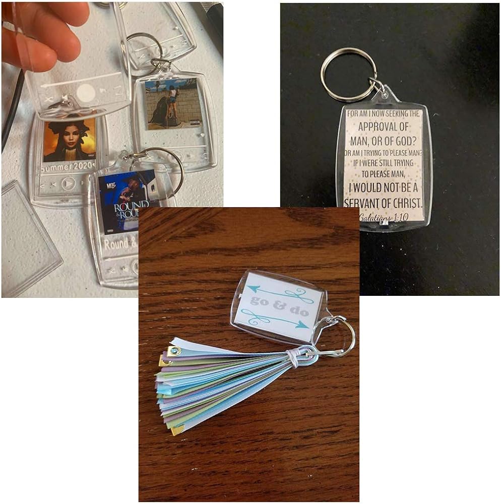 30 Pcs Acrylic Photo Frame Keyrings, Clear Picture Insert Keychains, Snap-in Custom Personalized Keychain for Gift, Artwork (Rectangle, 1.5 x 2.1 Inch) at  Men’s Clothing store
