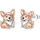 Flpruy 925 Sterling Silver Animals Stud Earrings for Women Horseshoe/Cow/Butterfly/Cat/Sloth/Koala/Axolotl/Hedgehog/Squirrel/Dragon/Labrador Earrings Jewelry Gift