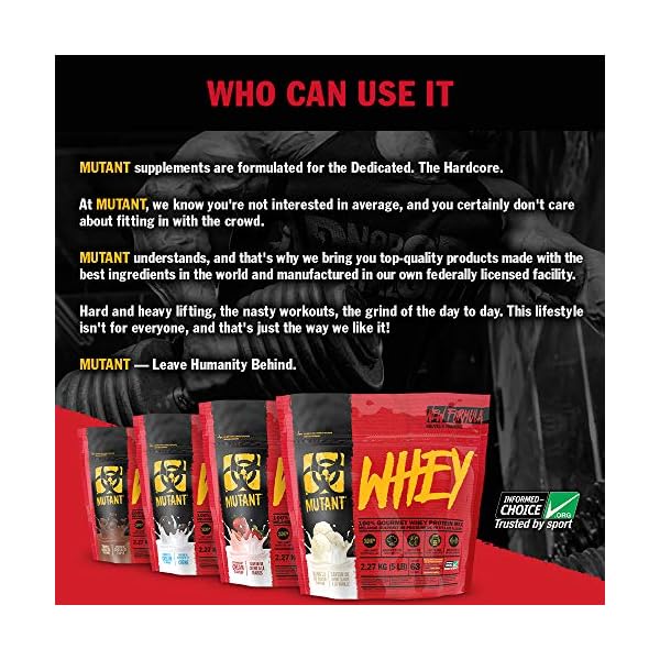Mutant Whey – 100% Whey Protein Powder, Gourmet Taste, 22g of Protein, 10.4 g EAAs, 5 g BCAAs, Fast Absorbing, Easy Digesting -2.27 kg - Cookies and Cream