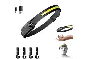 Lumi Light Head Torch, Lumi Light Led Headband, Rechargeable USB C Lightweight Headlamp, Lightweight Waterproof Head for Camp