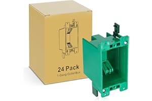 CycevSun 24 Pack Outlet Electrical Box Old Work 1 Gang, Remodel Drywall Plastic Junction Boxes, UL Listed
