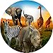Projectables 11730 LED Plug-In Night Light, Amber and Brown, Light Sensing, Auto On/Off, Projects the Vast African Safari Featuring Elephants, Giraffes, Rhinos, and Zebras on Ceiling, Wall, or Floor