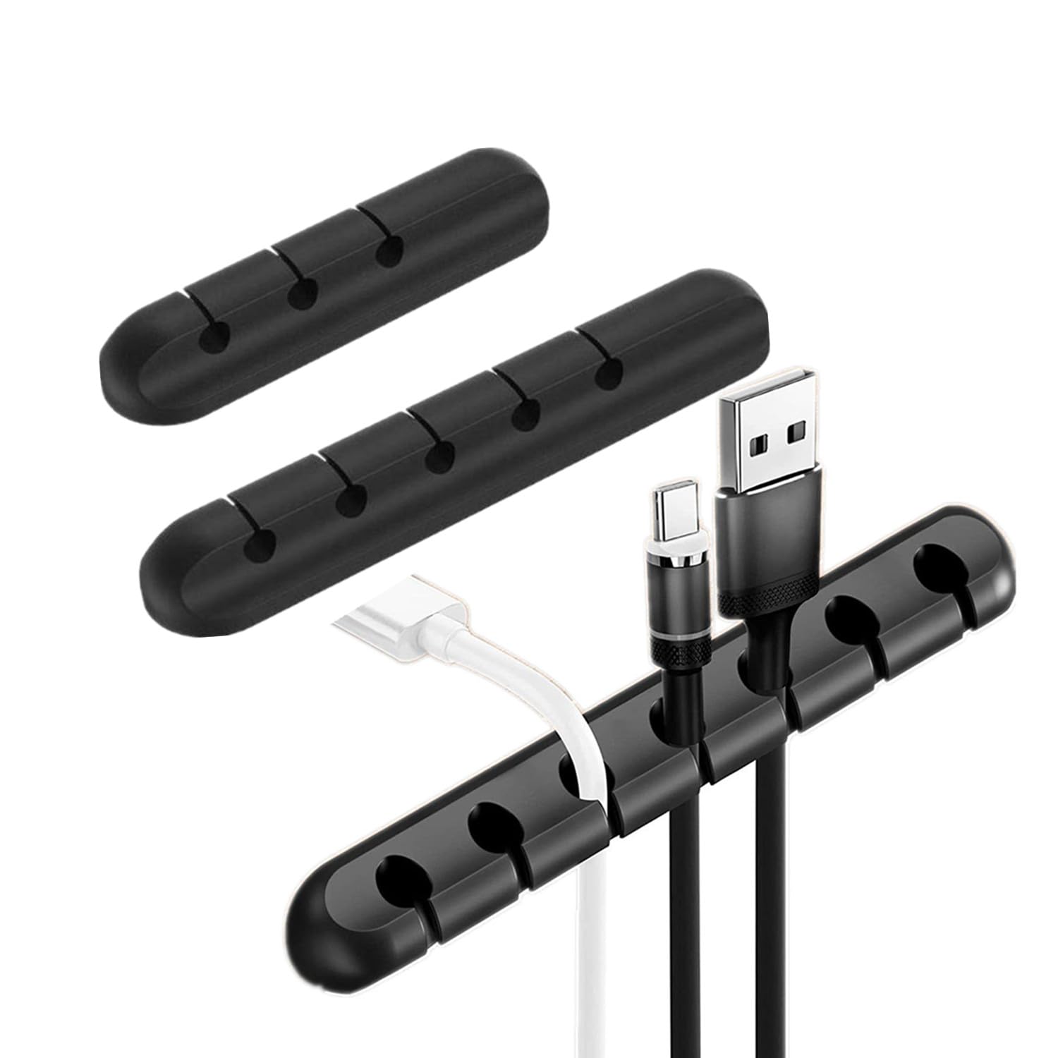 MUTORE Cable Holder Clips,Cable Organiser 3 Pack,Cable Management Clips,Silicone Cord Organiser Clips,USB Cable Holder for Home, Office, Car, Nightstand, Desk Accessories