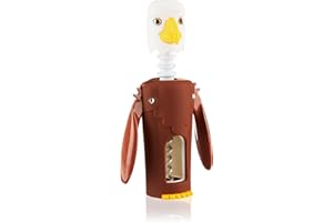 True Zoo Bald Eagle Winged Corkscrew Soft-Touch Wine Bottle Cork Opener Remover, 8.5"