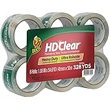 Duck HD Clear Heavy Duty Packing Tape Refill, 6 Rolls, 1.88 Inch x 54.6 Yard, (441962)