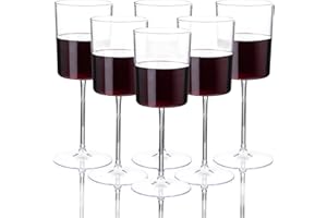 Ciaell 12 Pack Clear Plastic Wine Glasses - 14Oz Plastic Wine Glasses with Stem - Disposable Stemmed Wine Glasses Perfect for Parties & Weddings & Outdoors & Valentine's Day