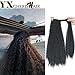 YXCHERISHAIR 18inch 150g Synthetic Kinky Curly Wrap Around Clip in on Ponytail Extensions Ombre Drawstring Hair Pieces (Black)