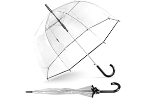 Clear Bubble Umbrella for Rain 33-40"/83-102cm Windproof Transparent Dome Umbrella for Weddings, Prom, Graduation | Fashion &