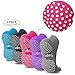 Pseudois Pack of 5 Non Slip Skid Yoga Pilates Socks Five Toe Separator Socks with Grips Cotton for Women Multi Pack