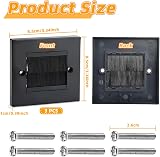 ADERTOS 3 Pack Brush Wall Plate Cable Passthrough Black Wall Plate view 2