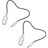 Kurrent Electric (2 Pack of Type-B MIDI to 3.5mm Adapter 13" Inch Cables in White