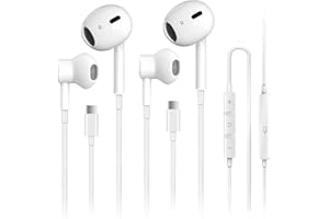 GALAWELLY 2 Pack USB C Headphones for iPhone 17, Type C Earbuds Wired Earbuds with Microphone & Remote Control Noise Cancelling Earphones, Compatible with iPhone 17 Pro Max, iPad Pro, Most USB C Jack Devices