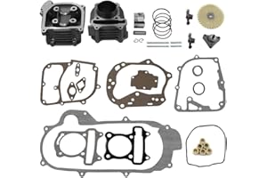 Trkimal Upgrade Big Bore 50mm Cylinder Rebuild Kit for GY6 50cc 139QMB Racing Scooter Parts 64mm Valve Scooter Moped ATV Go Karts