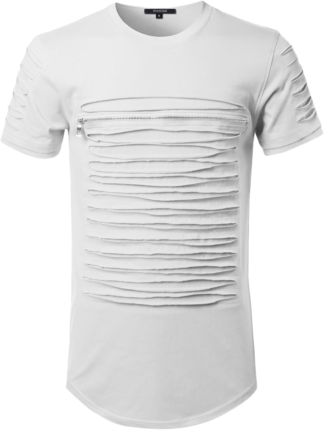Youstar Men's Unique Design Short Sleeves High Neck Top