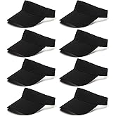 8 Packs Unisex Sports Visor Adjustable Cap - Baseball Tennis Golf Sun Hat for Men Women Multicolor