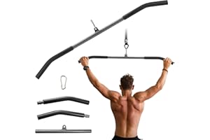 Mezchi 39"/99cm LAT Pull Down Attachments, LAT Pull Down Bar with Non-Slip Handle, LAT Bar Cable Machine Attachment for Gym, 