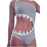 WeeH Bikini One Piece Swimsuits for Women Sexy Swimwear for Swimming Pool Beach Shark