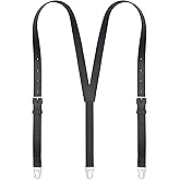 NUTUCH Full Grain Leather Suspender for Men | Vintage Leather Suspenders | Y Design | Groomsmen Wedding Gifts