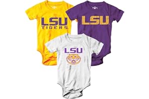 Wes and Willy Baby College Team 3 Pack of Cotton Rompers
