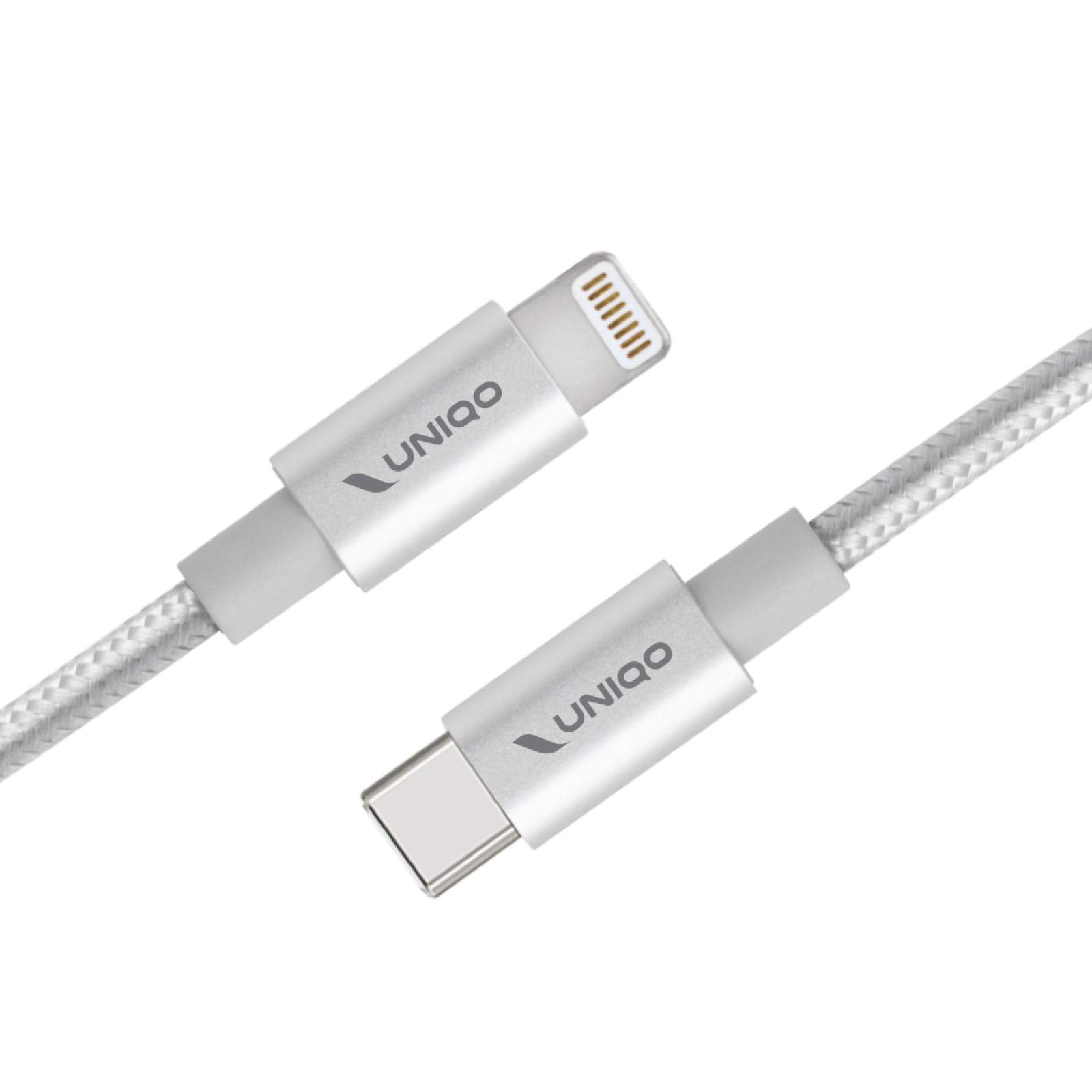 UNIQO Cavo Type-C – Lightning antigroviglio in nylon per ricarica e trasferimento dati, lunghezza 1 metro, certificazione Made for Apple per iPhone e iPad